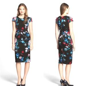 Betsey Johnson Floral Cap Sleeve Scuba Dress - 2